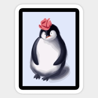 Penguin with Cute Pink Hat Sticker